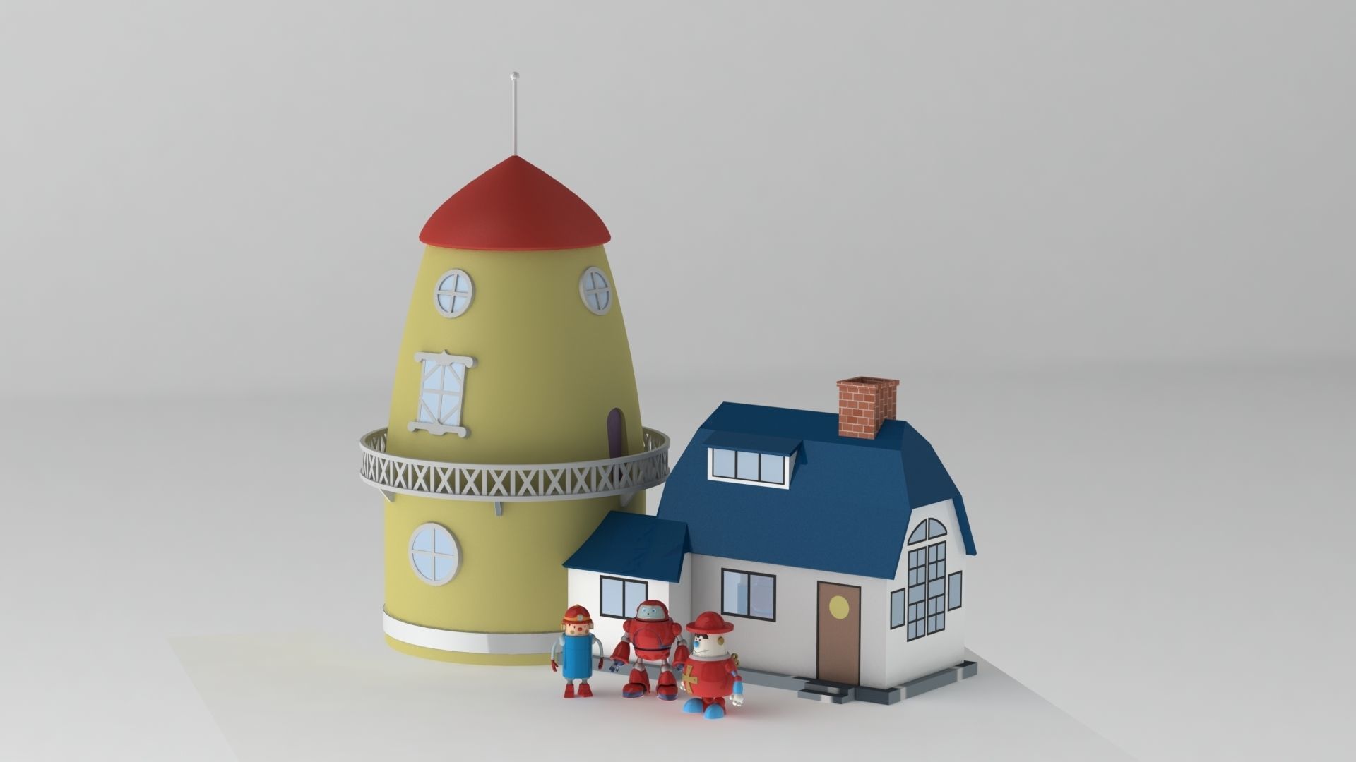 Flying House - House 3D model_2