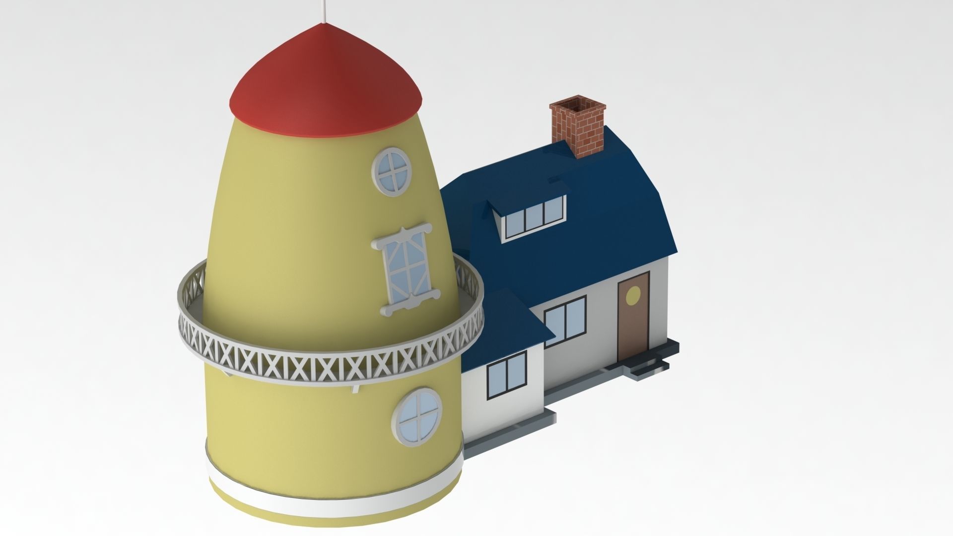 Flying House - House 3D model_1