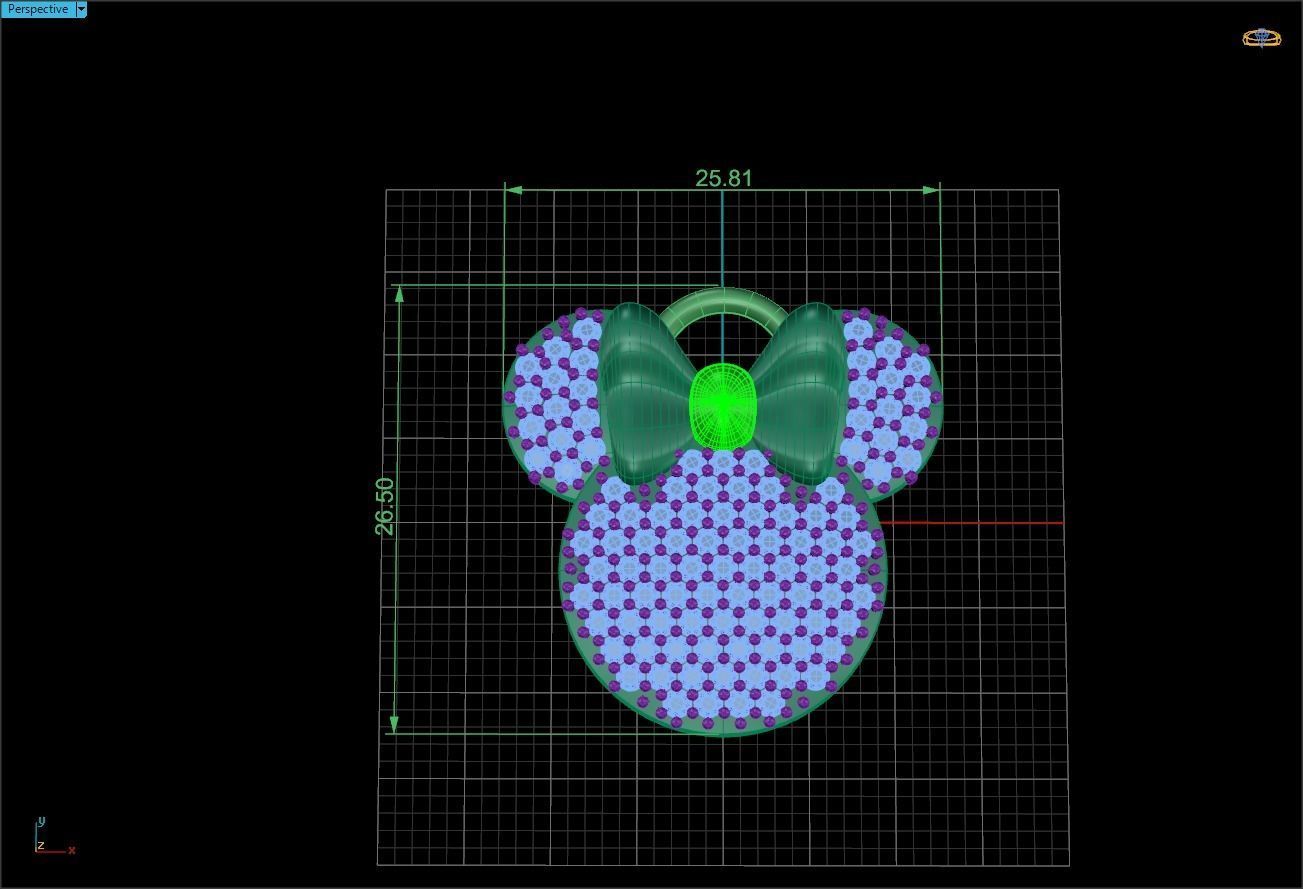 Minnie Mouse Medal 3D print model_4