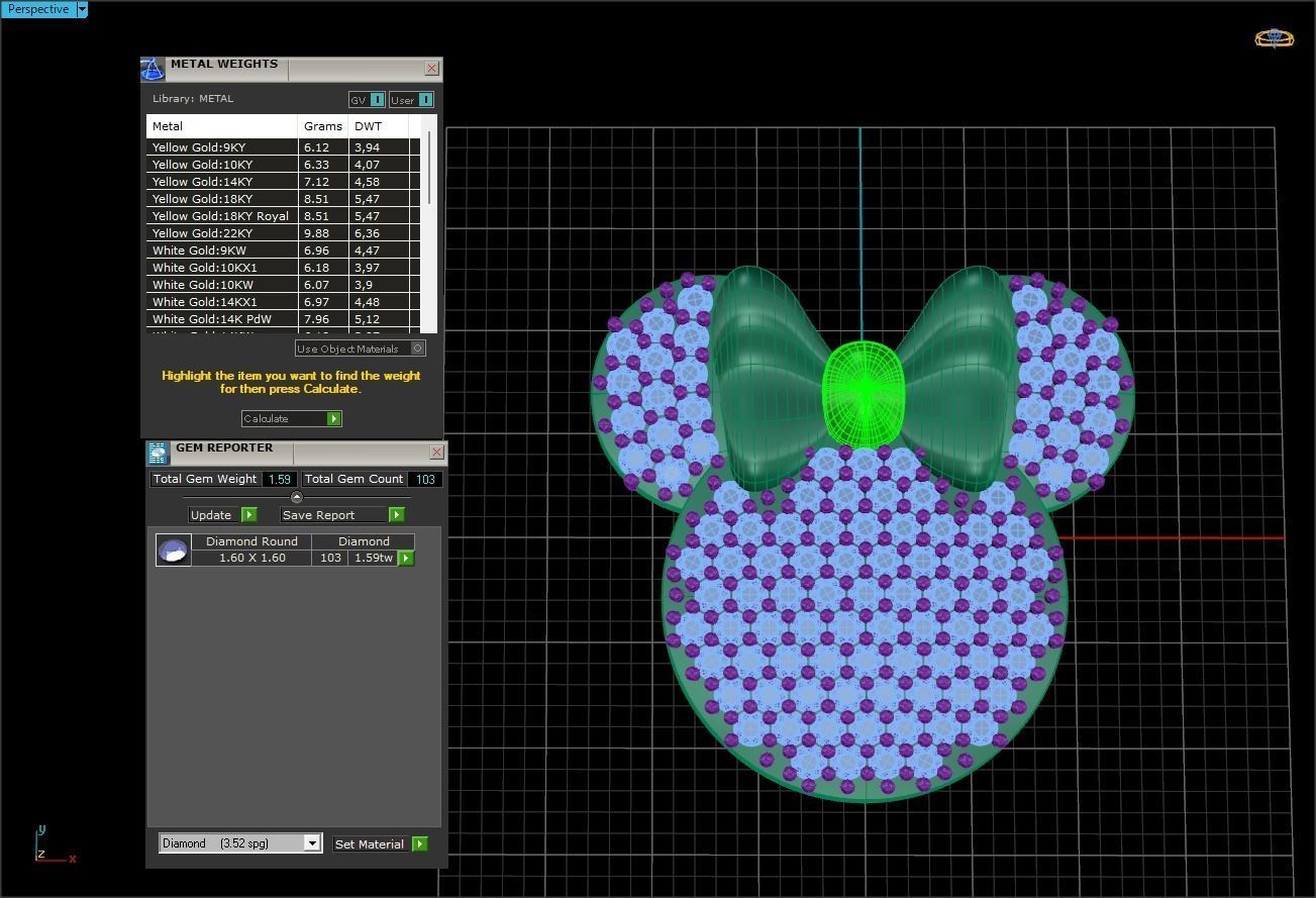Minnie Mouse Medal 3D print model_5