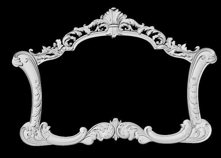 carved mirror 3D model_3