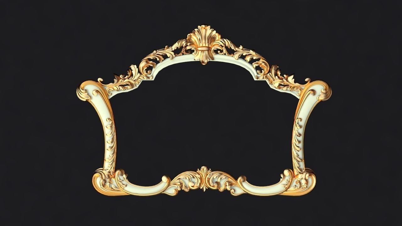 carved mirror 3D model_2