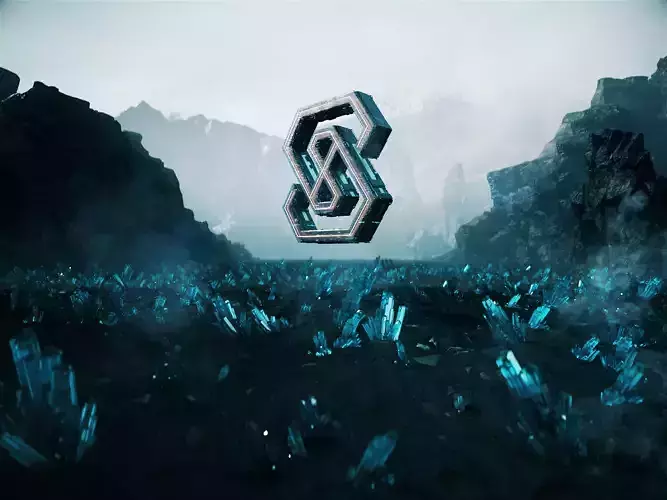 Aurora Mountain Crystal Ground Ore Scifi LOGO desert 