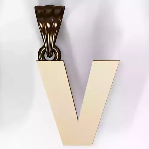 V pendant and earring