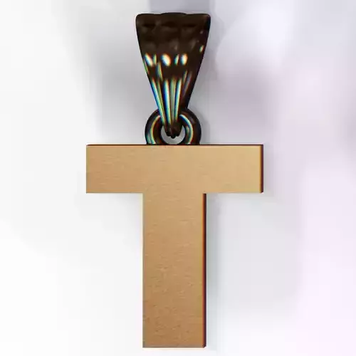 T pendant and earring