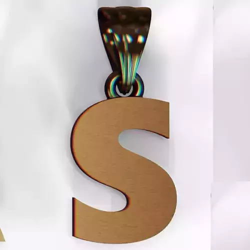 S pendant and earring