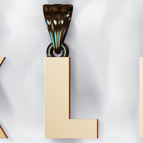 L pendant and earring 3D print model