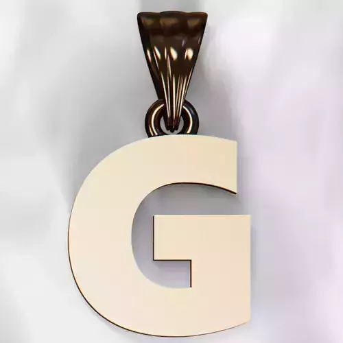G pendant and earring 3D print model
