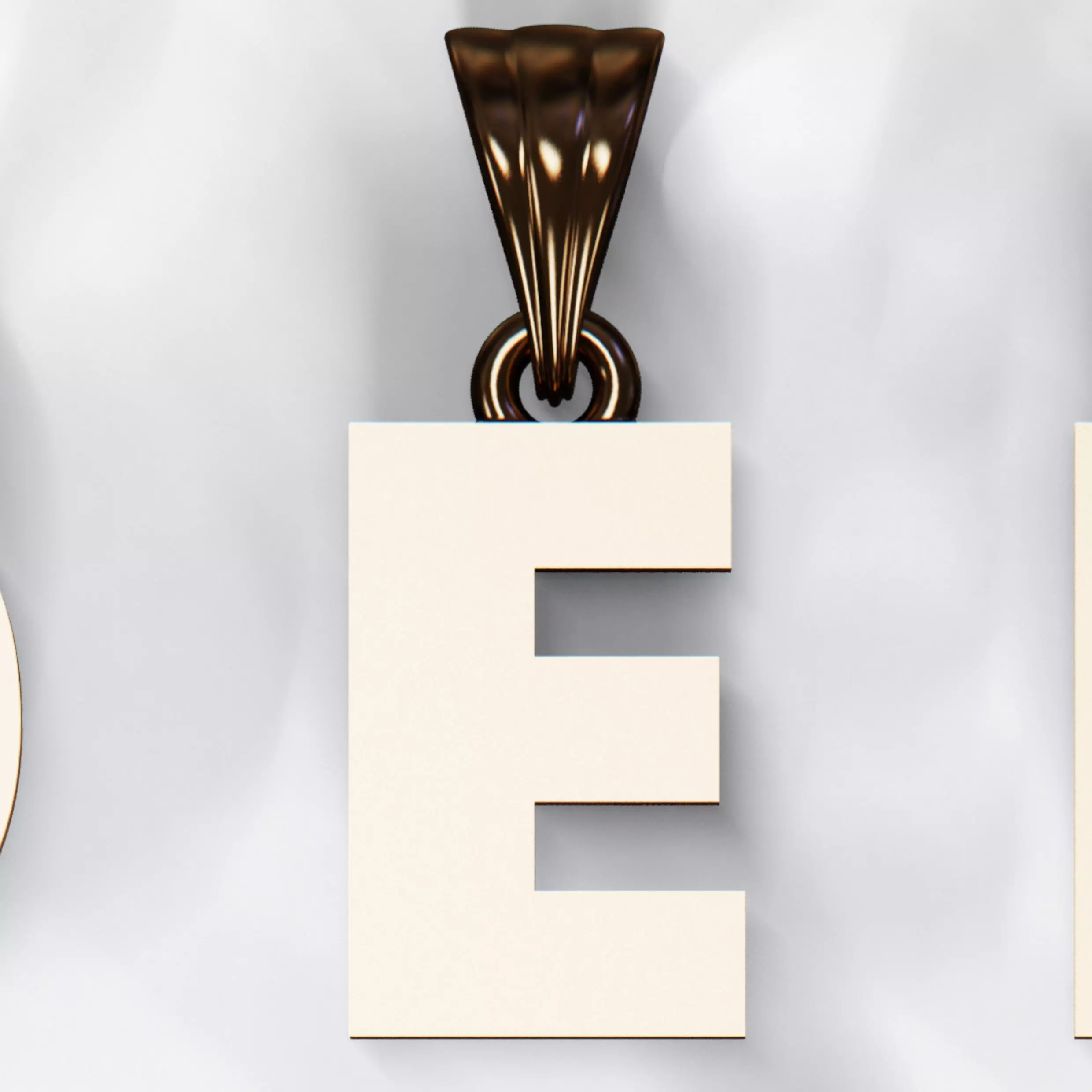 E pendant and earring 3D print model