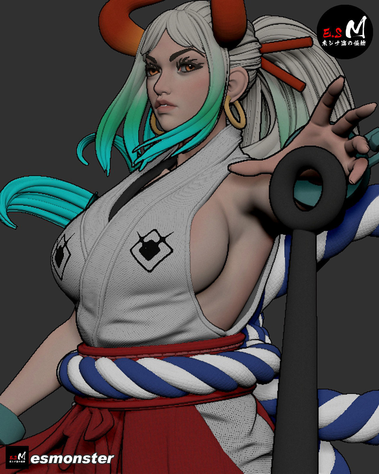 ONE PIECE  YAMATO CHARACTER BY ESM 3D print model_39