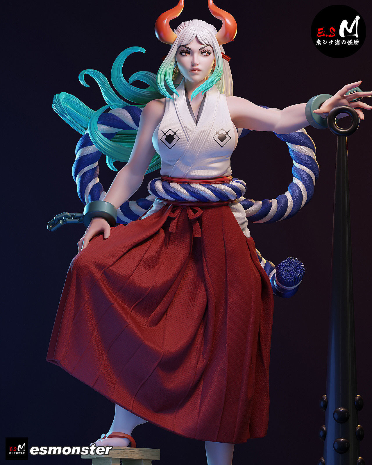ONE PIECE  YAMATO CHARACTER BY ESM 3D print model_36