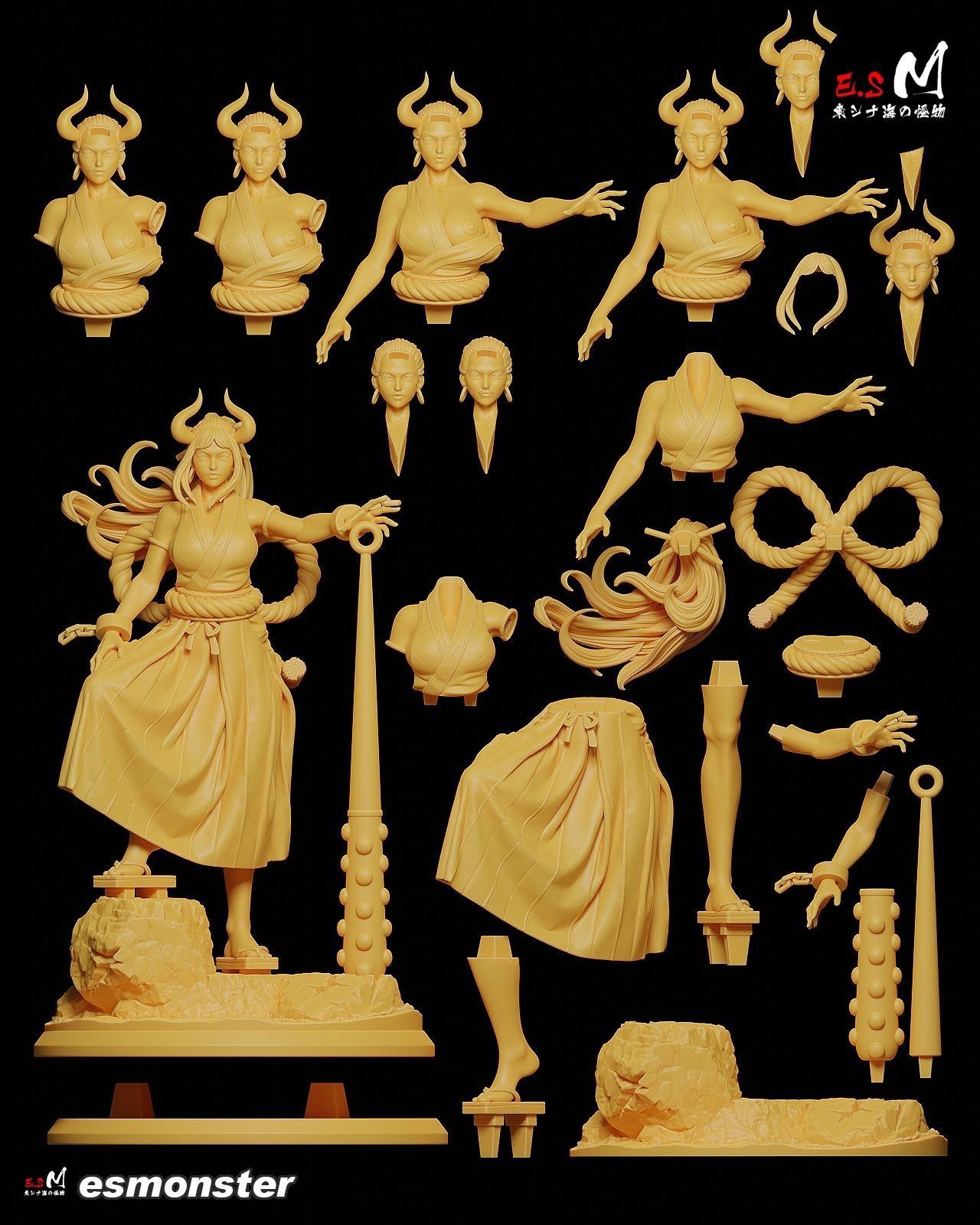 ONE PIECE  YAMATO CHARACTER BY ESM 3D print model_38