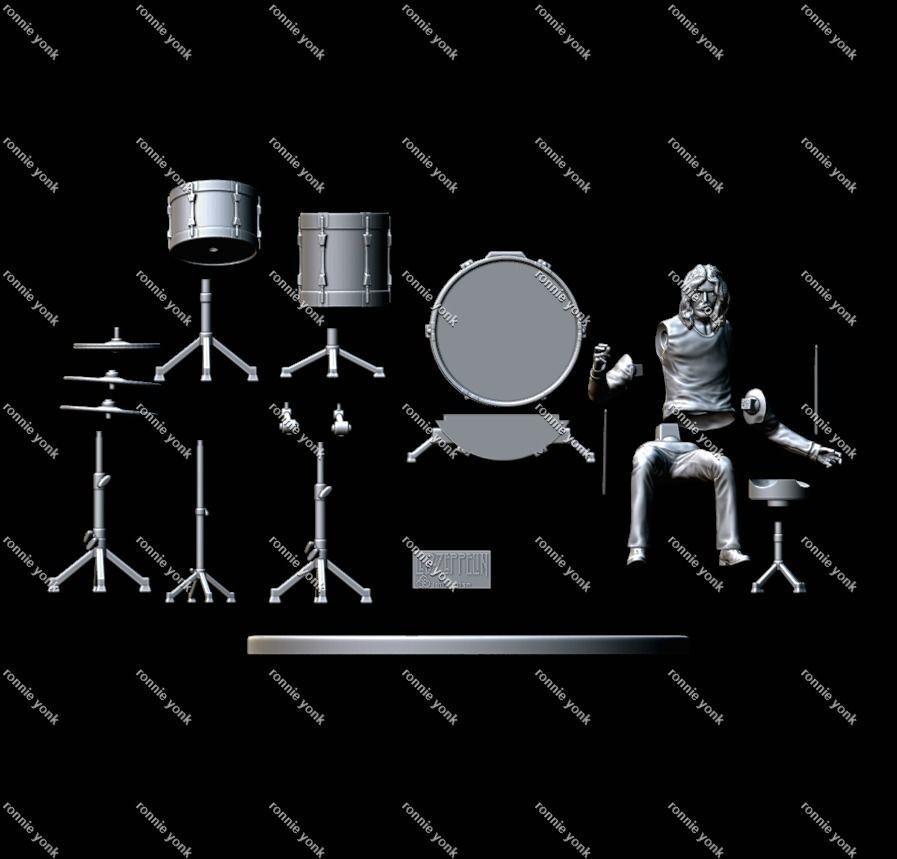 John Bonham - led zeppelin 3dprinting 3D print model_13