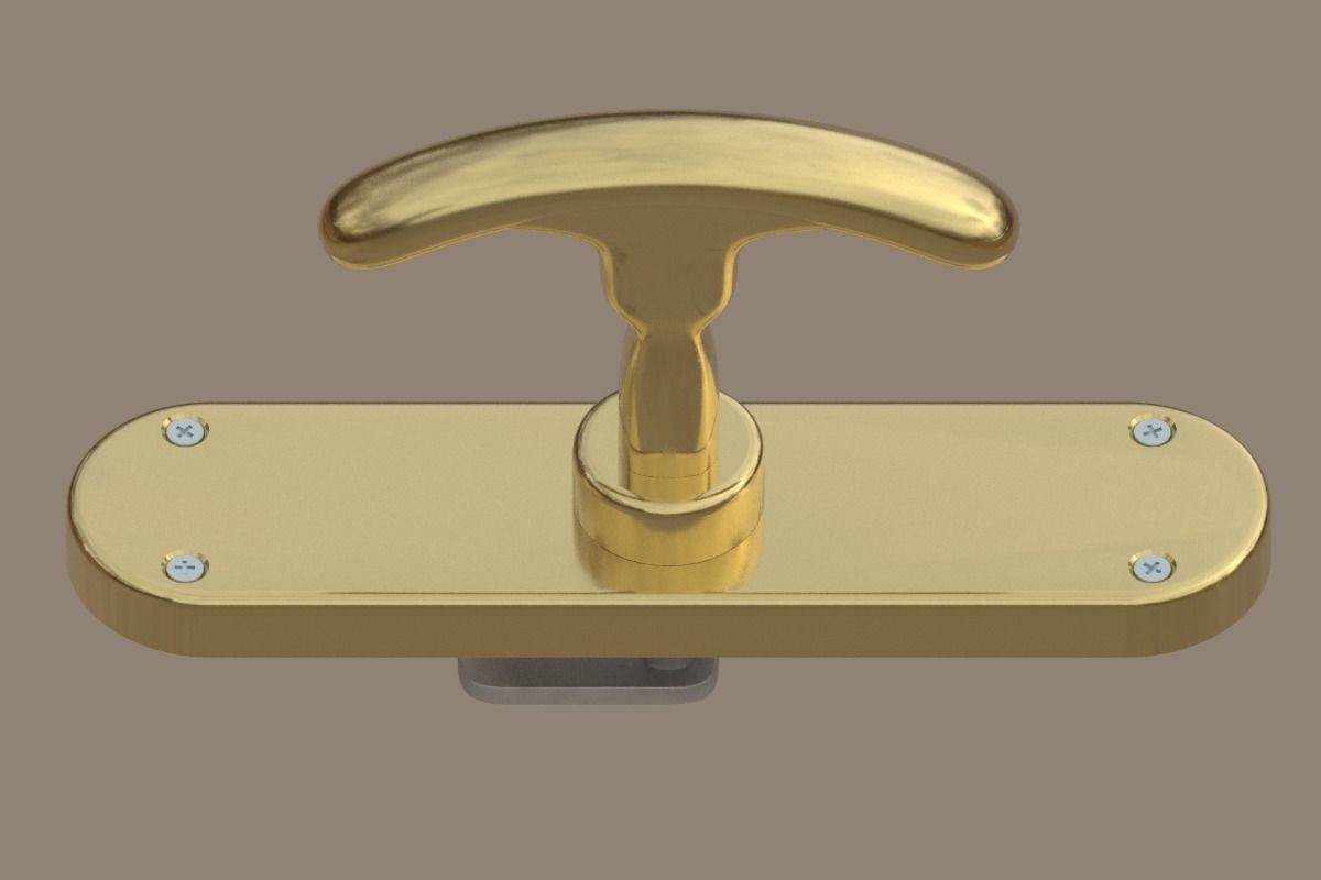 Window frame and furniture handles Also 3d-printable 3D model_3