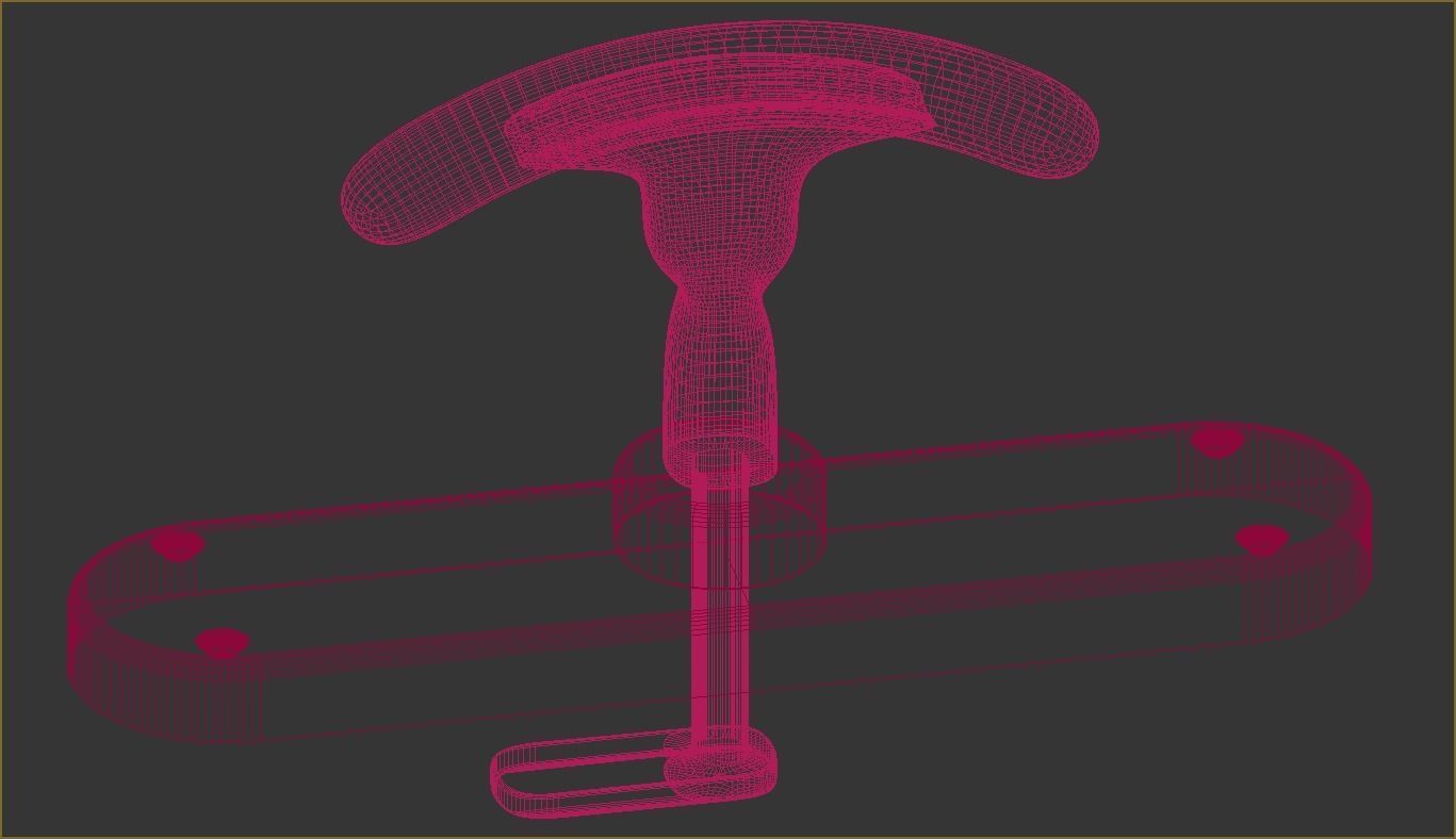 Window frame and furniture handles Also 3d-printable 3D model_12