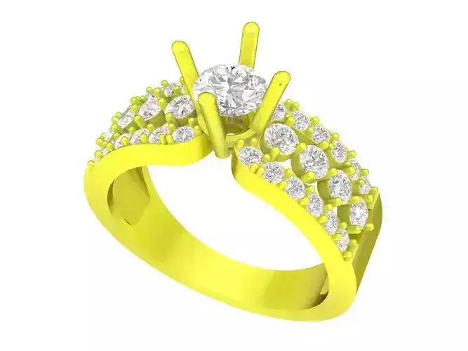 A7446 Asian Style Diamond Engagement Ring