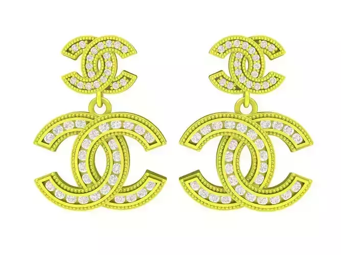 A7452 C Letter Diamond Women Earring