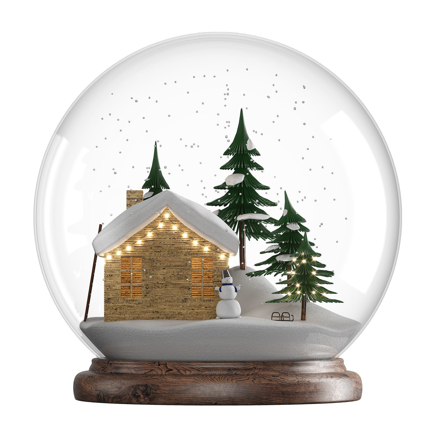 Snow globe 3D model_2