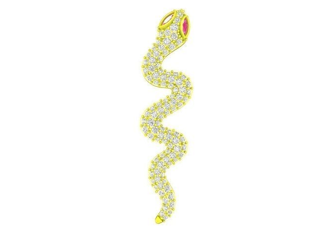 7457 kute diamond snake pendant for women 3D print model