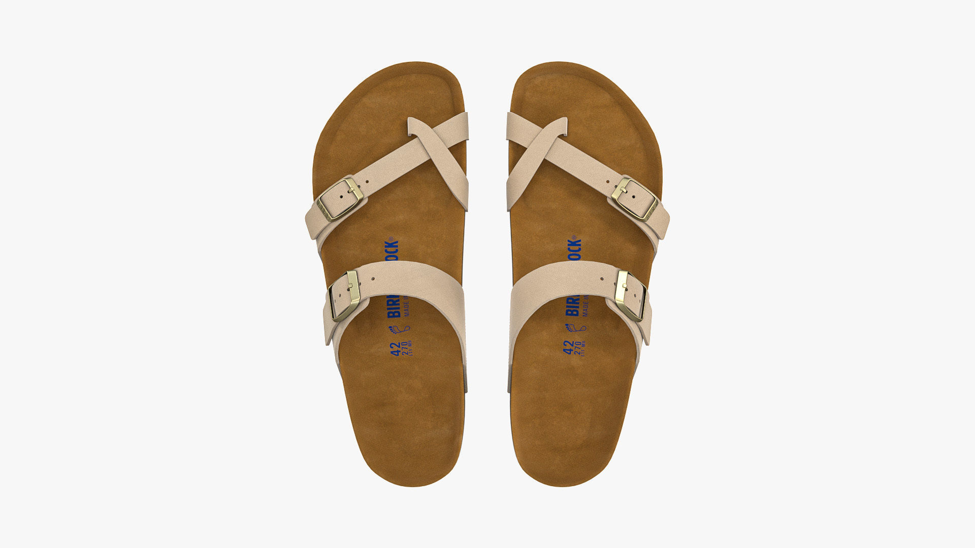 Birkenstock Mayari Cream Leather 3D model_3