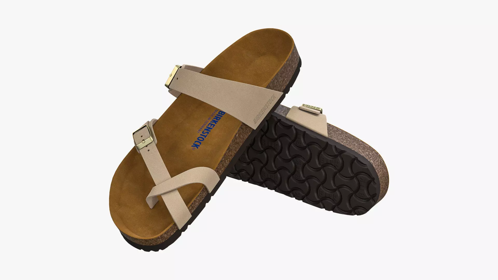 Birkenstock Mayari Cream Leather 3D model_0