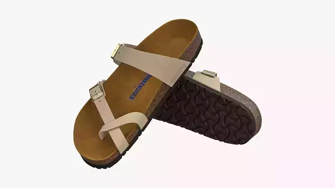 Birkenstock Mayari Cream Leather 3D model