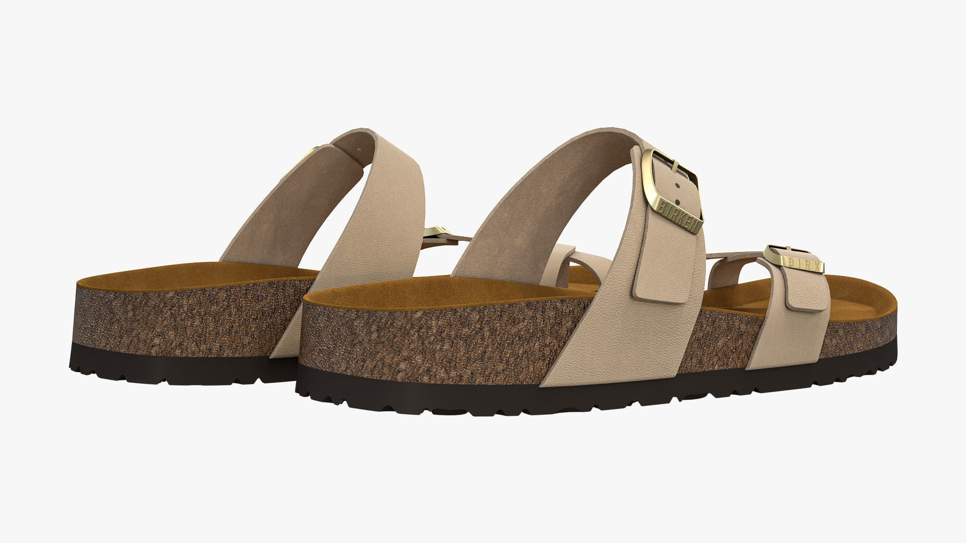 Birkenstock Mayari Cream Leather 3D model_5