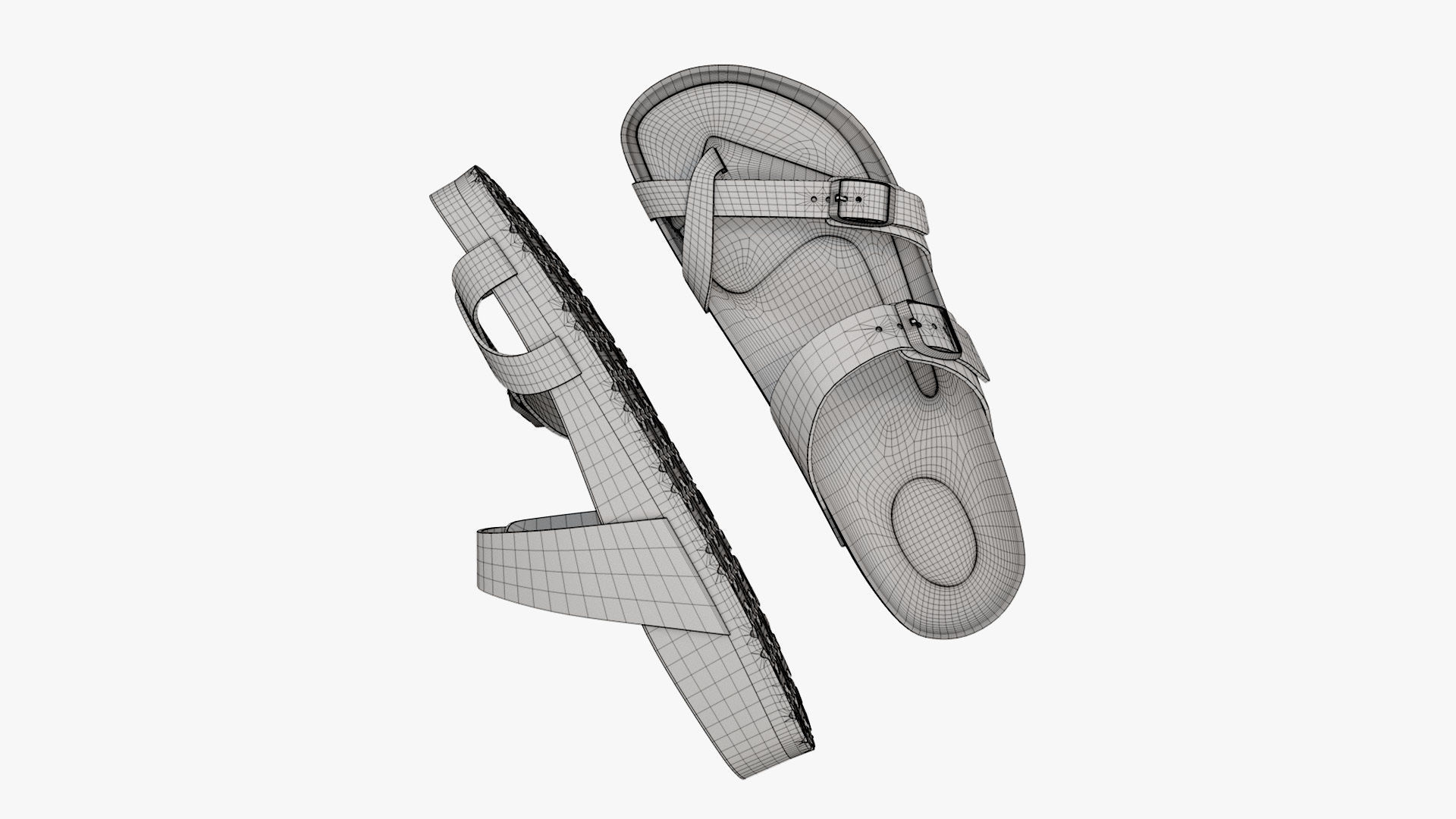 Birkenstock Mayari Cream Leather 3D model_14