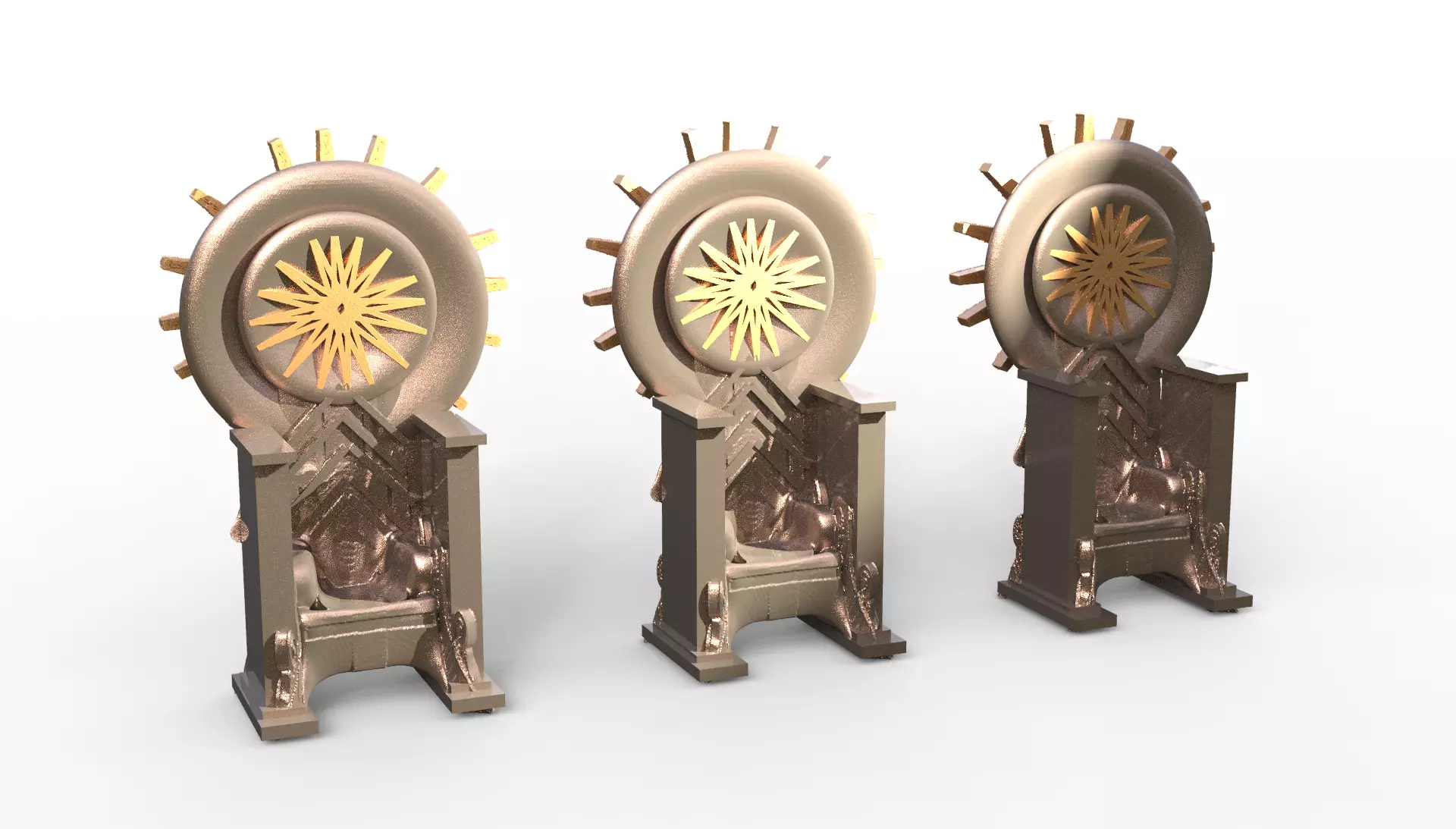 Black Star magicians Throne sun rays 3D model_0