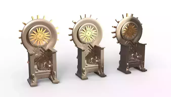 Black Star magicians Throne sun rays 3D model
