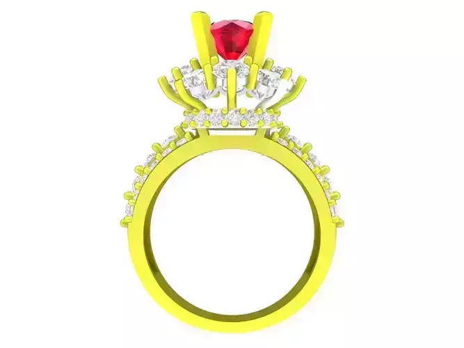 A7466 Hongkong Style Diamond Engagement Ring