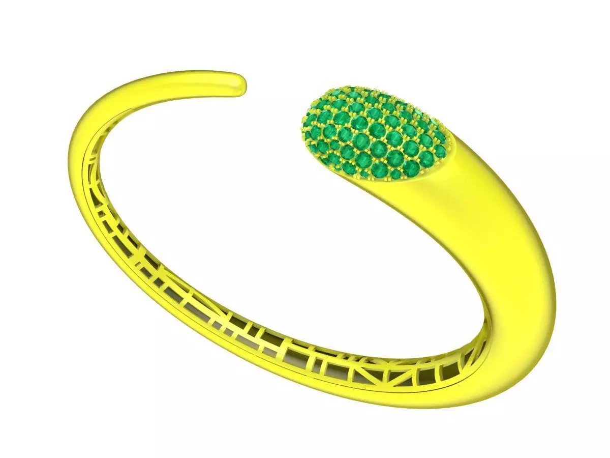 A7467 Luxury Korean Style Diamond Women Bangle Bracelets 3D print model_0