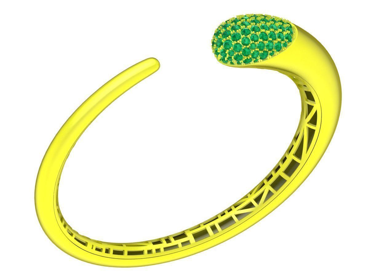 A7467 Luxury Korean Style Diamond Women Bangle Bracelets 3D print model_1