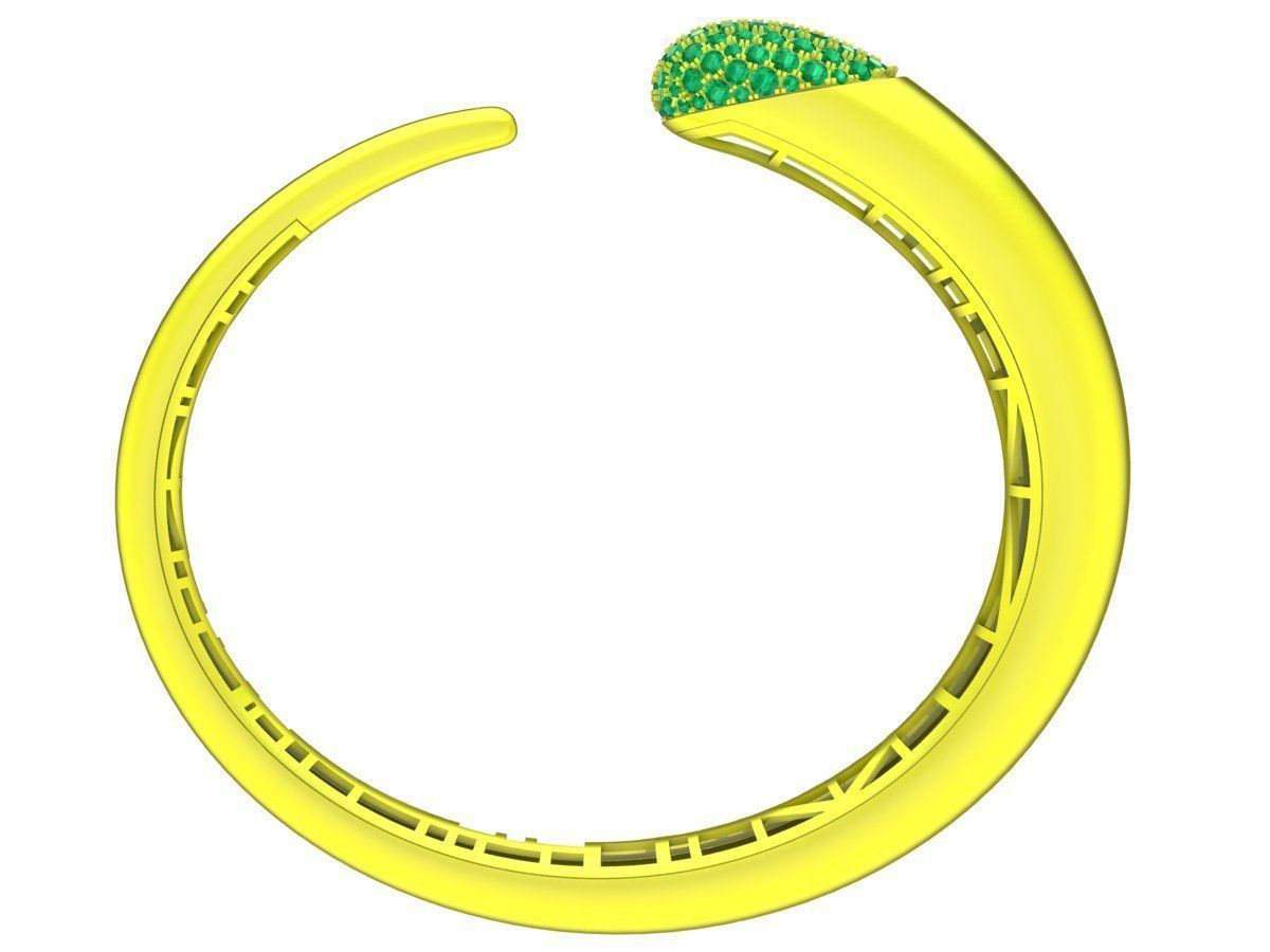 A7467 Luxury Korean Style Diamond Women Bangle Bracelets 3D print model_3