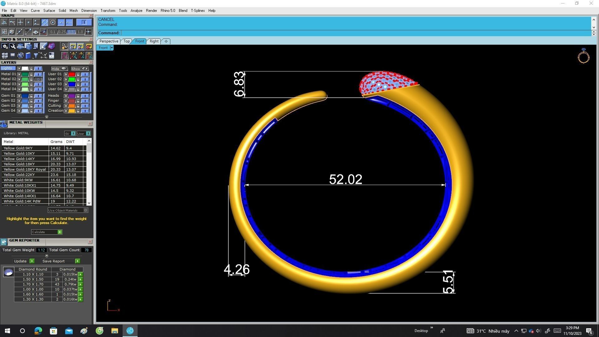 A7467 Luxury Korean Style Diamond Women Bangle Bracelets 3D print model_6