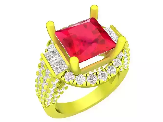 A7468 Korean Style Diamond Fashion Women Ring 3D Model