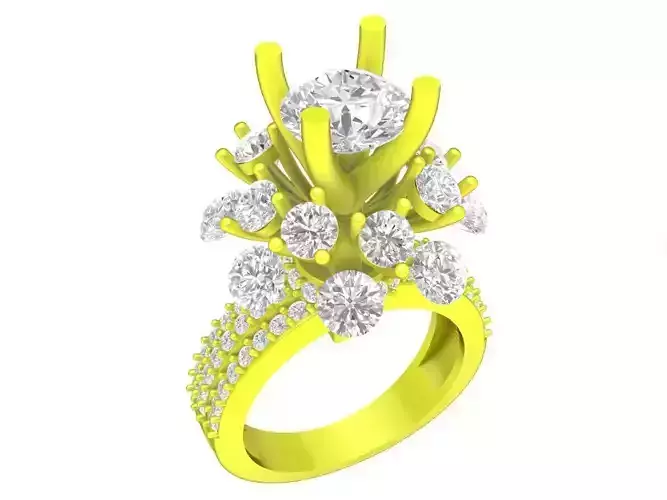 A7469 Hongkong Style Diamond Women Ring