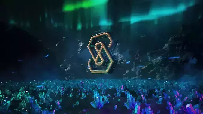  Aurora Mountain Crystal Ground Ore Scifi LOGO desert Cyberpunk