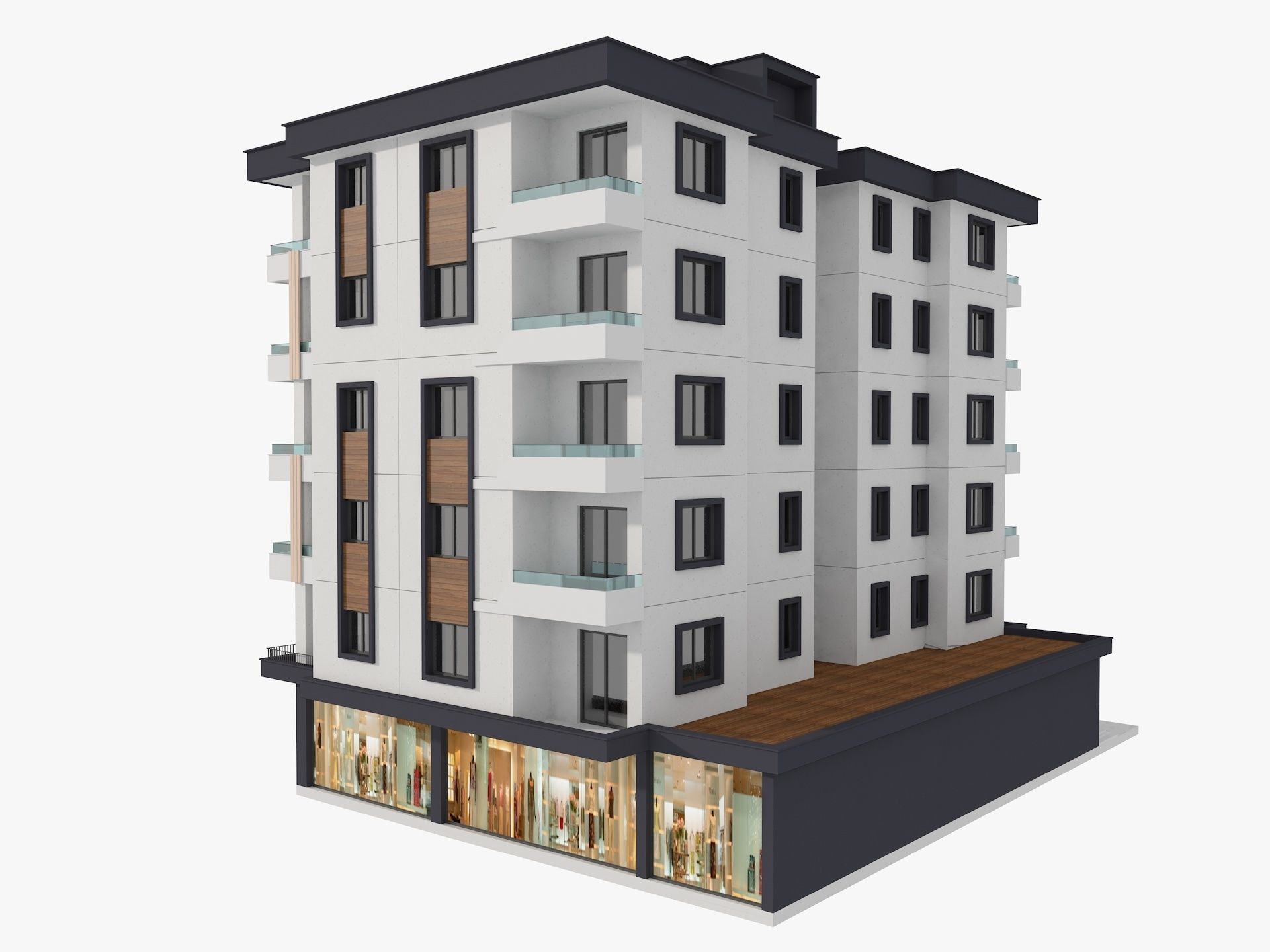 Residential Apartment Building 5 3D model_2
