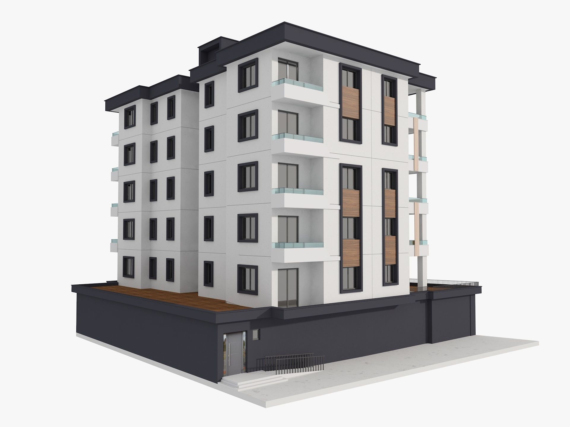 Residential Apartment Building 5 3D model_4