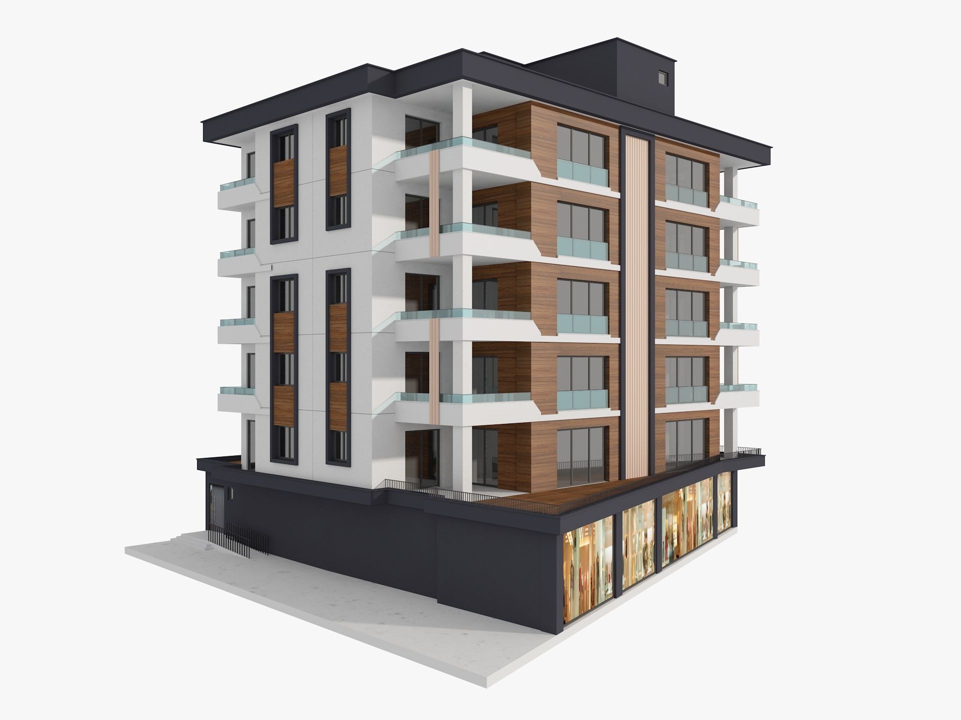 Residential Apartment Building 5 3D model_1