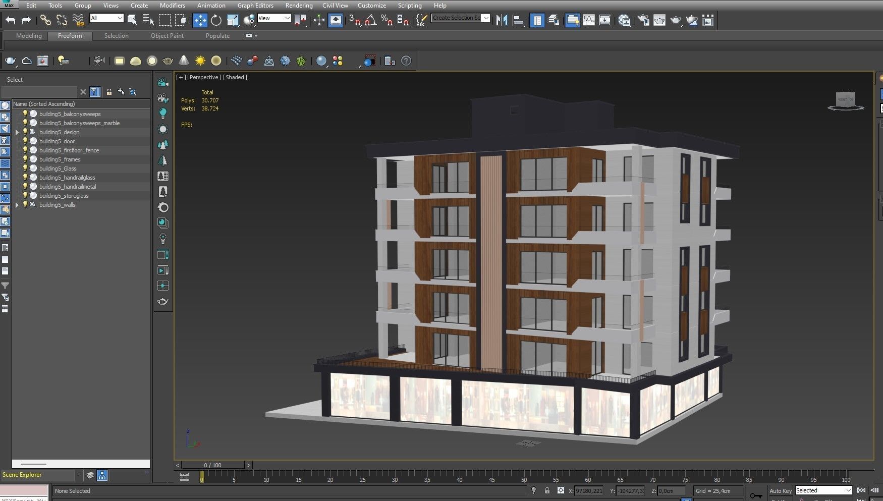 Residential Apartment Building 5 3D model_13