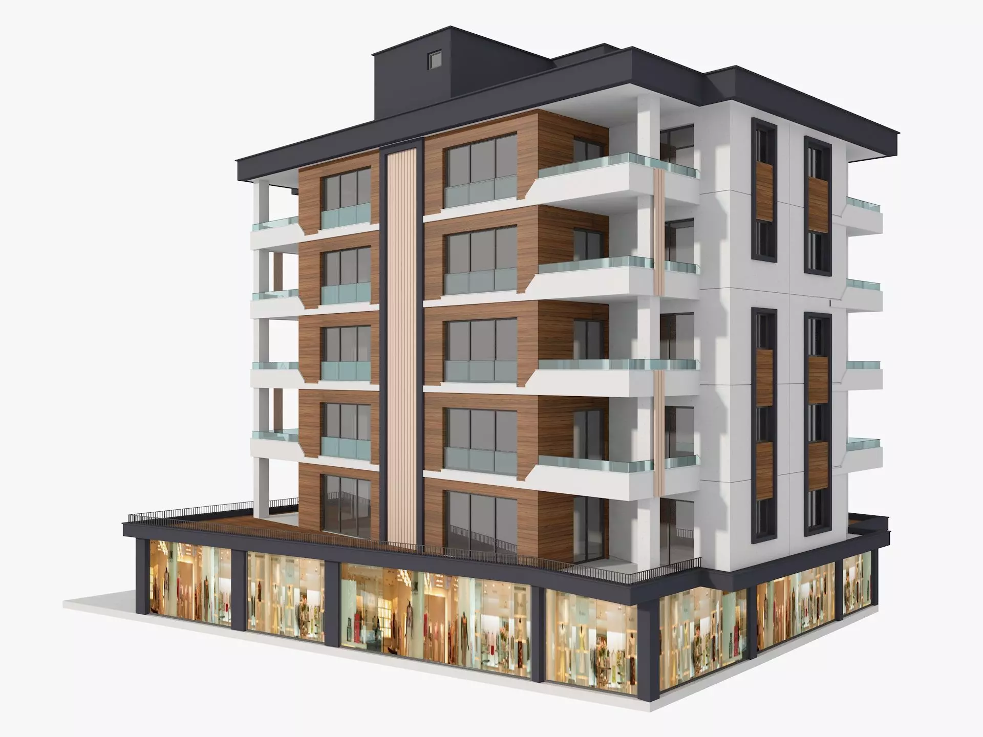 Residential Apartment Building 5 3D model_0