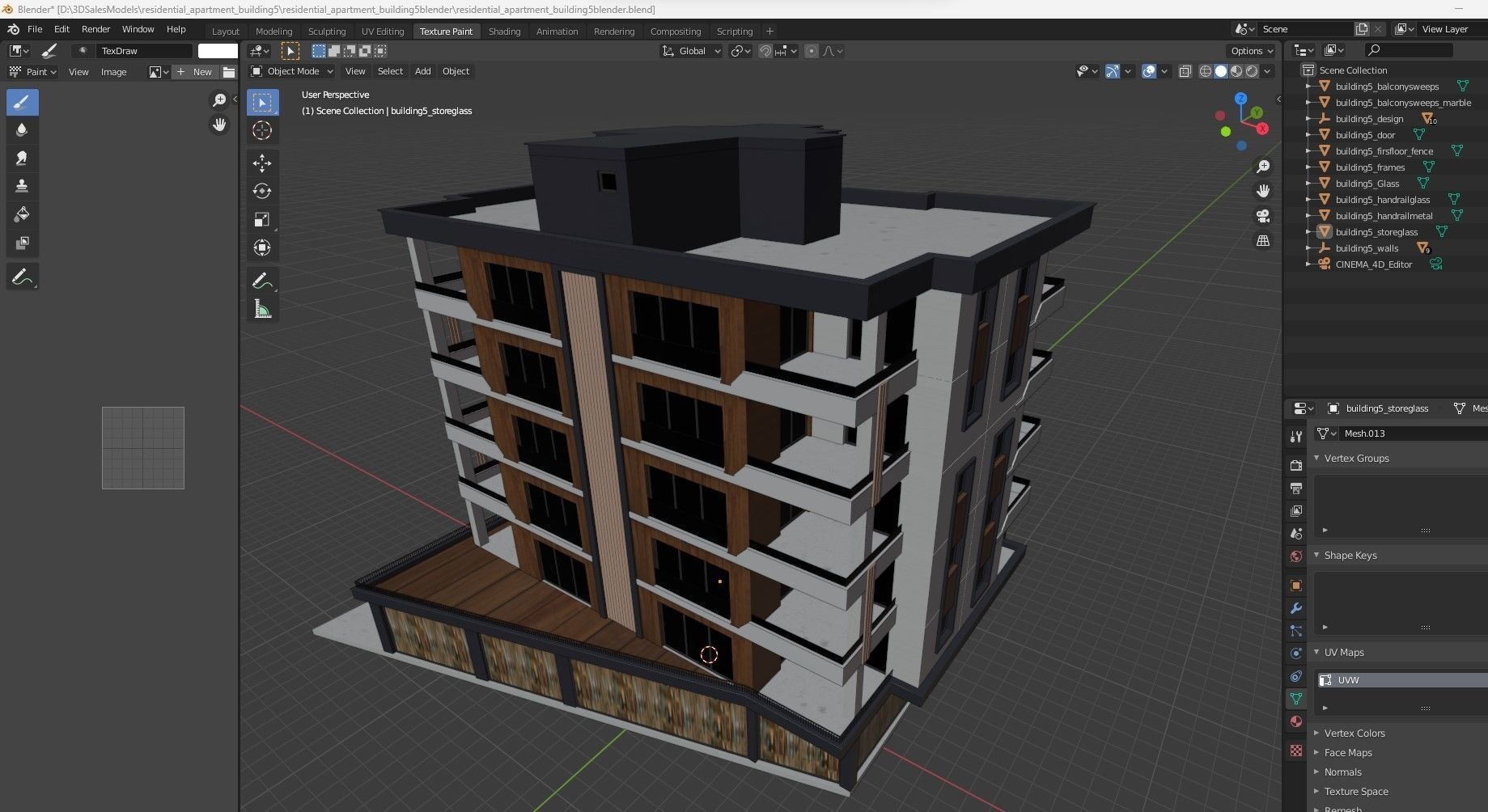 Residential Apartment Building 5 3D model_11