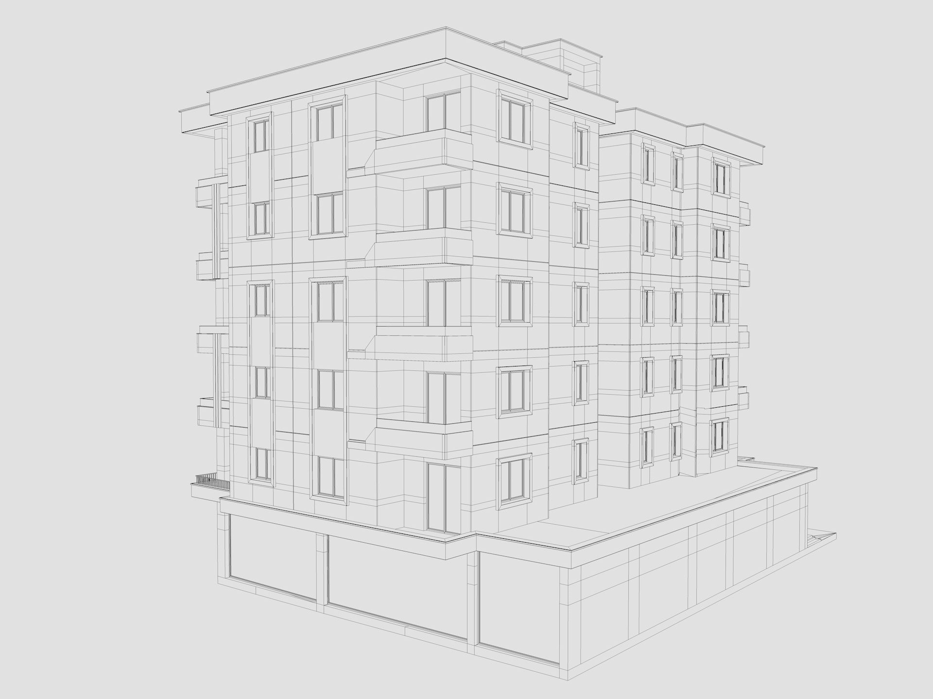 Residential Apartment Building 5 3D model_8