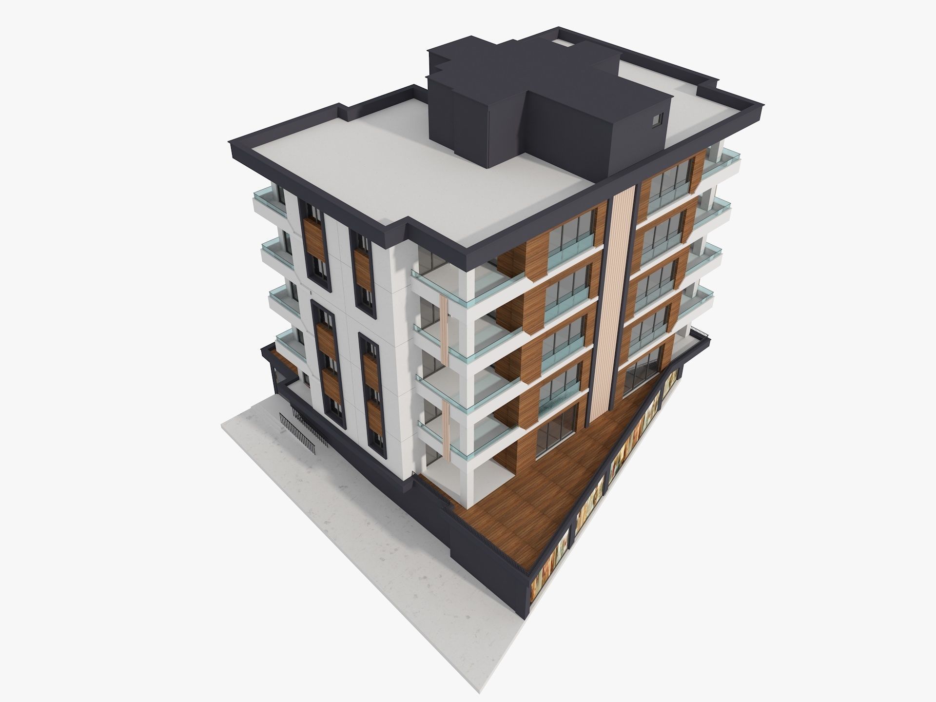Residential Apartment Building 5 3D model_3