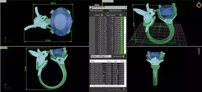 bird ring and diamon