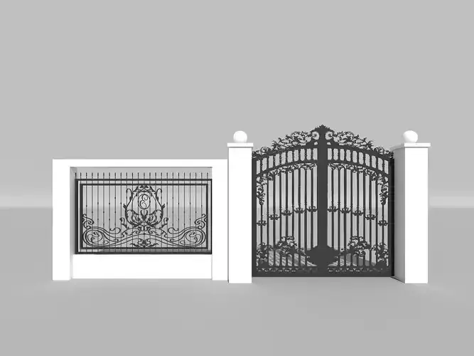fence gate Low-poly 3D model