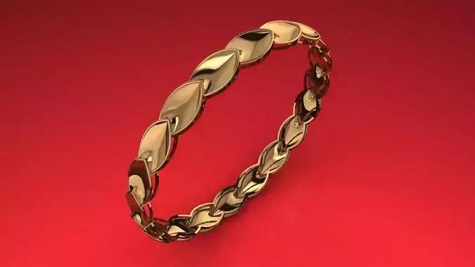 1282 Flowing Leaf Gold Bangle 14gm