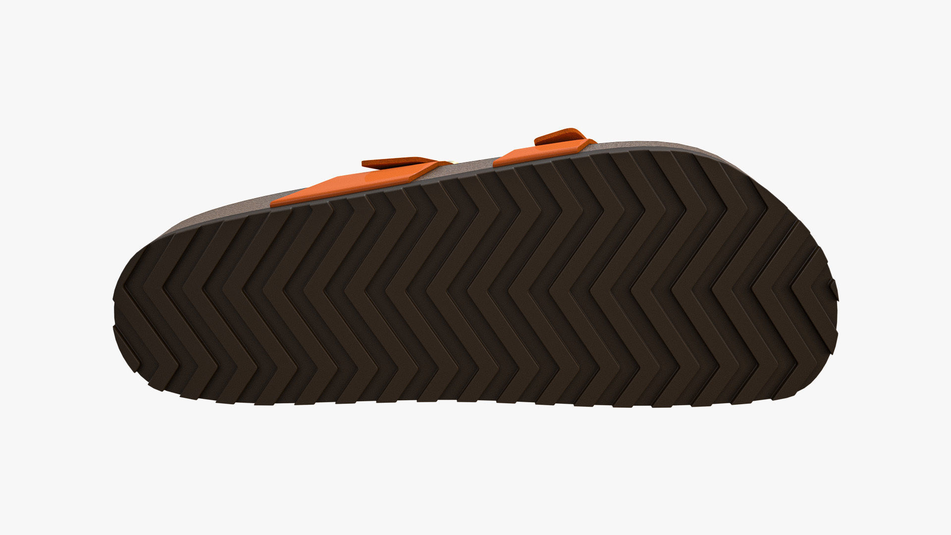 Triple-Strap Sandals Orange Patent 3D model_8